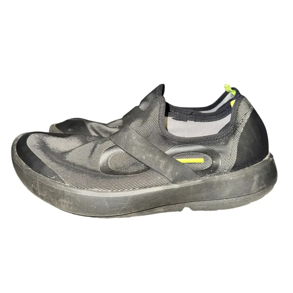 Oofos Oomg Fibre Low Shoes Men's Size 9 Black Slip On Recovery Comfort Athletic